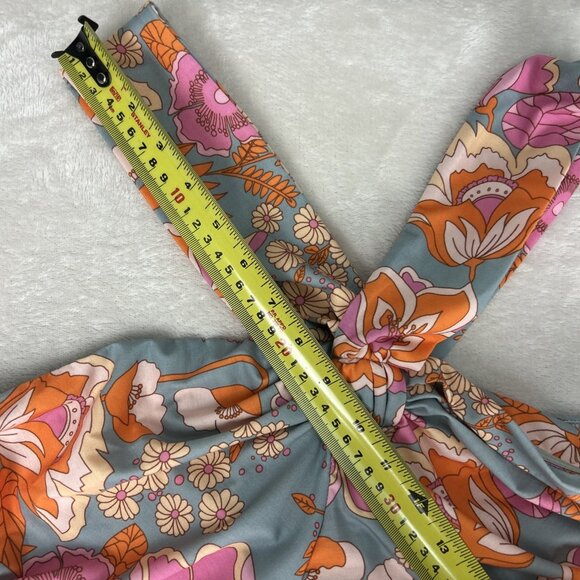 Grace Karin Womens Floral Retro Midi Dress Size XL Grey 1960s Style Sundress - Picture 11 of 11